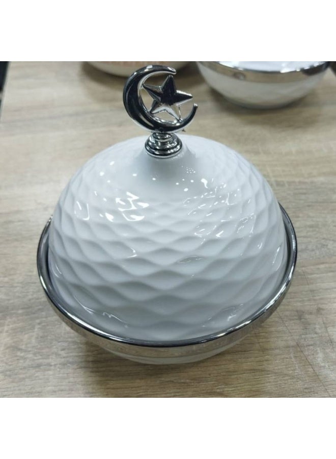 ✨ Porcelain date tray 🍬 Moon date holder Ramadan sweets 🌙😉🌙 - Image 3